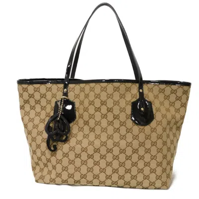 Pre-owned Gucci Beige Gg Canvas Tote Bag () In Sand