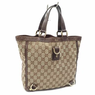 Pre-owned Gucci Beige Gg Canvas Tote Bag () In Sand