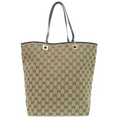 Pre-owned Gucci Beige Gg Canvas Tote Bag () In Sand