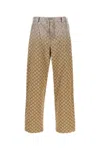 Gucci Wide Leg High Waist Trousers With All-over Pattern