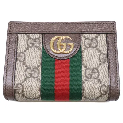 Pre-owned Gucci Beige Gg Canvas Wallet (bi-fold) () In Sand