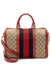 Gucci Beige Gg Canvas Web Joy Medium Boston Bag (authentic Pre-loved)