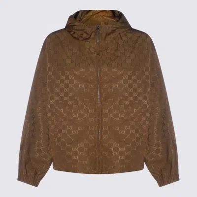 Gucci Beige Gg Casual Jacket In Brown