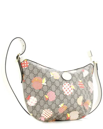 Gucci Beige Gg Coated Canvas Ophidia Half Moon Hobo Printed Small (authentic  Pre-loved) In Gray