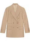Gucci Gg Wool Jacquard Jacket In Beige