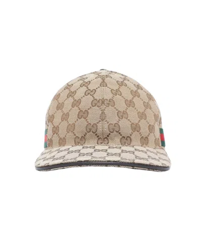 Gucci Beige Gg Logo Baseball Cap In Neutral
