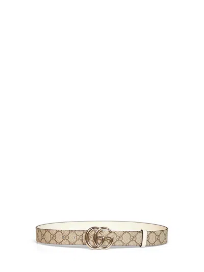 Gucci Beige "gg Marmont" Reversible Belt <br/> In Multi