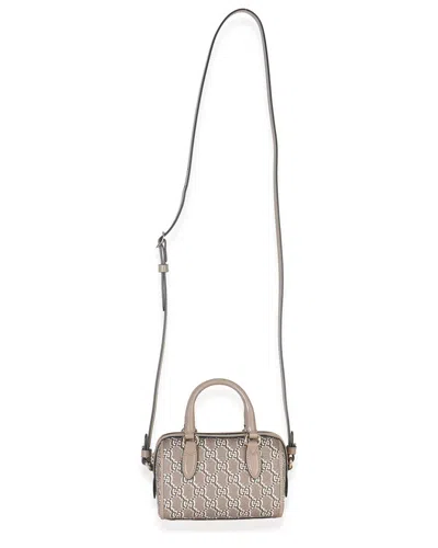 Gucci Beige Gg Shadow Monogram Canvas Super Mini Ophidia Bowler Bag In Neutral