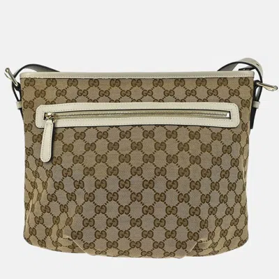 Pre-owned Gucci Beige Gg Shoulder Bag In Sand