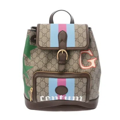Pre-owned Gucci Beige Gg Supreme Backpack ()