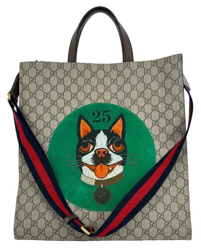 Gucci Beige Gg Supreme Canvas Bosco Patch Tote