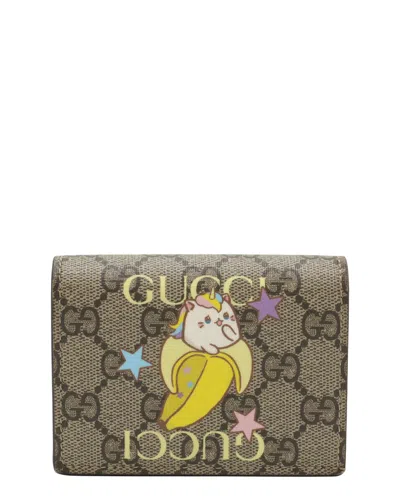 Gucci Beige Gg Supreme Canvas Card Case Wallet (authentic Pre-loved)