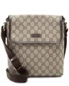 Gucci Beige Gg Supreme Canvas Flap Small Messenger (authentic Pre-loved) In Brown