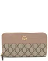 Gucci Beige Gg Supreme Canvas Gg Marmont Zip Around Wallet (authentic Pre-  Loved) In Brown