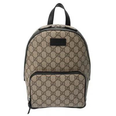 Pre-owned Gucci Beige Gg Supreme Canvas Leather Backpack () In Sand