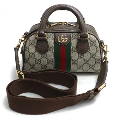 Pre-owned Gucci Beige Gg Supreme Canvas Leather Shoulder Bag ()