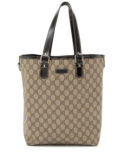Gucci Beige Gg Supreme Canvas N/s Tote (authentic Pre-loved)