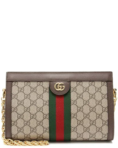 GUCCI GUCCI BEIGE GG SUPREME CANVAS OPHIDIA MEDIUM CHAIN SHOULDER BAG (AUTHENTIC  PRE-LOVED)
