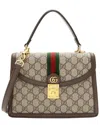 Gucci Ophidia Medium Top Handle Bag In Brown