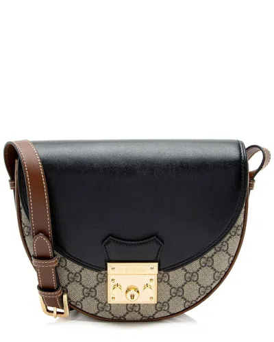 Gucci Beige Gg Supreme Canvas Padlock Saddle Small Shoulder Bag (authentic  Pre-loved)