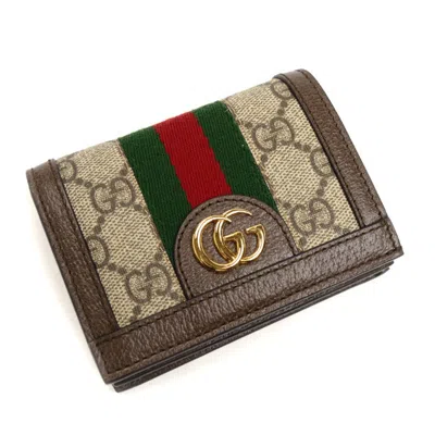 Pre-owned Gucci Beige Gg Supreme Canvas Wallet (bi-fold) () In Sand