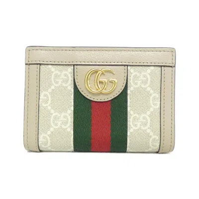 Pre-owned Gucci Beige Gg Supreme Canvas Wallet (bi-fold) () In Sand