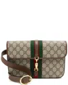 Gucci Beige Gg Supreme Canvas Web Jackie 1961 Belt Bag (authentic Pre-loved) In Brown