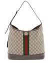 Gucci Beige Gg Supreme Coated Canvas & Leather Ophidia Lage Open Shoulder Bag (authentic Pre-loved) In Multi