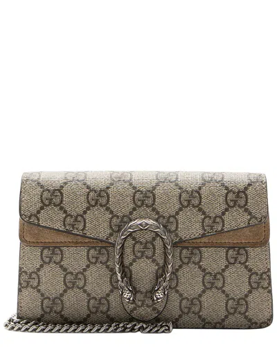 Gucci Beige Gg Supreme Coated Canvas In Brown