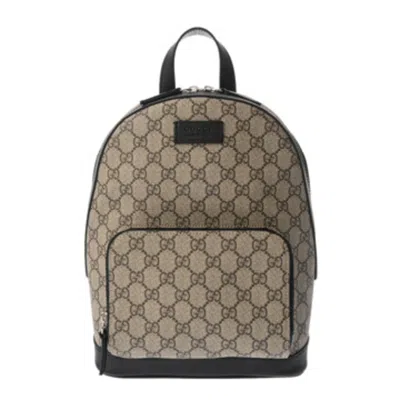 Pre-owned Gucci Beige Gg Supreme Leather Backpack () In Sand