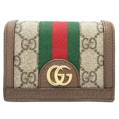 Pre-owned Gucci Beige Gg Supreme Leather Wallet (bi-fold) ()