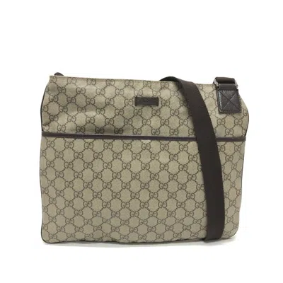 Pre-owned Gucci Beige Gg Supreme Messenger Bag Shoulder Bag () In Sand