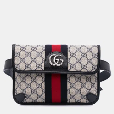 Pre-owned Gucci Beige Gg Supreme Ophidia Belt Bag In Sand