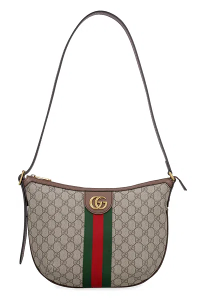 Gucci Beige Gg Supreme Shoulder Handbag In Brown