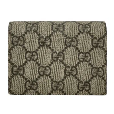 Pre-owned Gucci Beige Gg Supreme Wallet (bi-fold) () In Sand