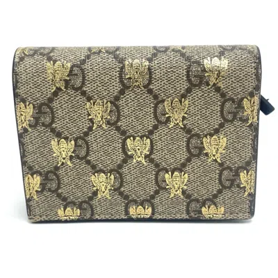 Pre-owned Gucci Beige Gg Supreme Wallet (bi-fold) ()