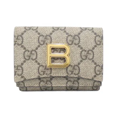 Pre-owned Gucci Beige Gg Supreme Wallet (tri-fold) ()