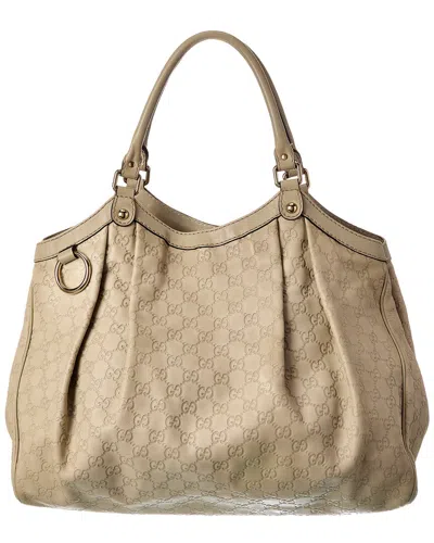 Gucci Beige Ssima Leather Satchel (authentic Pre-loved)