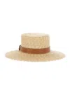 Gucci Raffia Hat Leather Strap In Multicolor