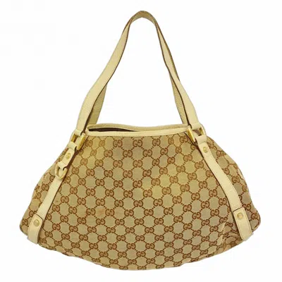 Pre-owned Gucci Beige Ivory Canvas Shoulder Bag () In Multi