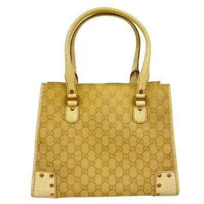 Pre-owned Gucci Beige Ivory Canvas Tote Bag () In Multi