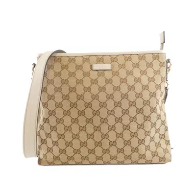 Pre-owned Gucci Beige Ivory Gg Canvas Shoulder Bag ()