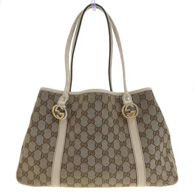 Pre-owned Gucci Beige Ivory Gg Canvas Tote Bag ()