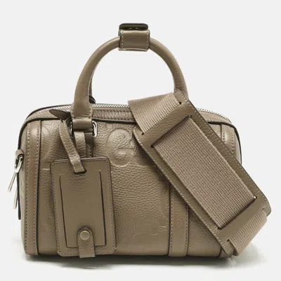 Pre-owned Gucci Beige Jumbo Gg Leather Mini Duffel Bag In Sand