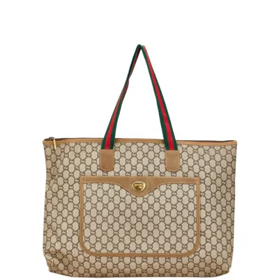Pre-owned Gucci Beige Khaki Pvc Leather Tote Bag ()