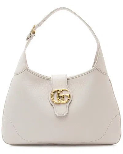 Gucci Beige Leather Aphrodite Medium Shoulder Bag (authentic Pre-loved) In White