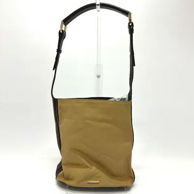 Pre-owned Gucci Beige Leather Canvas Shoulder Bag () In Sand