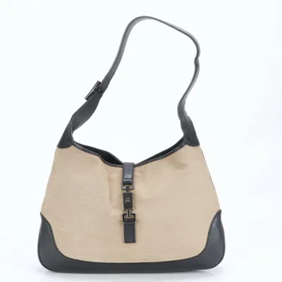 Pre-owned Gucci Beige Leather Canvas Shoulder Bag Tote Bag ()