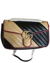 Gucci Beige Leather Gg Marmont Torchon Small Flap Bag (authentic Pre-loved)
