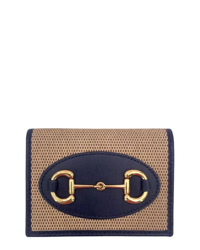 Pre-owned Gucci Beige Leather Horsebit 1955 Wallet (authentic Pre-loved)